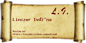 Linczer Ivána névjegykártya